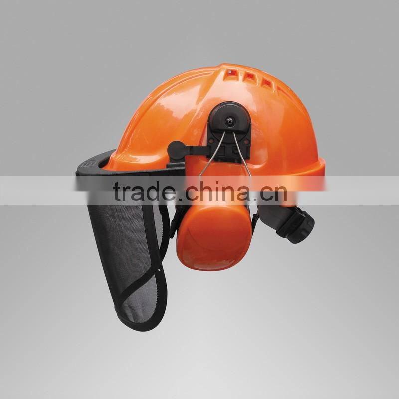 industrial safety helmet with visor and earmuff