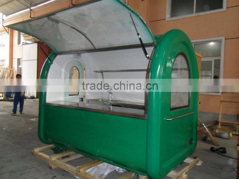 China gold quality electric food cart slush mall / one year mobile food cart shop with 600kg weight