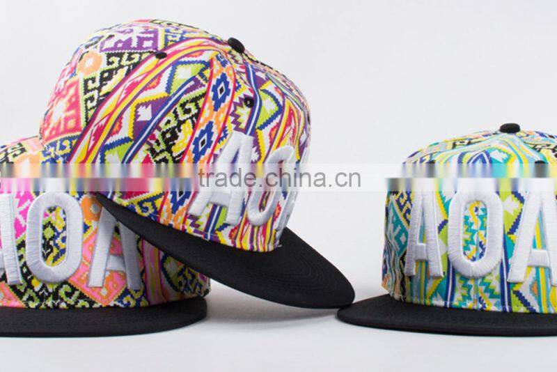 China manufacturer custom embroidery snapback cap, embroidery cap, 3d embroidery snapback cap wholesale