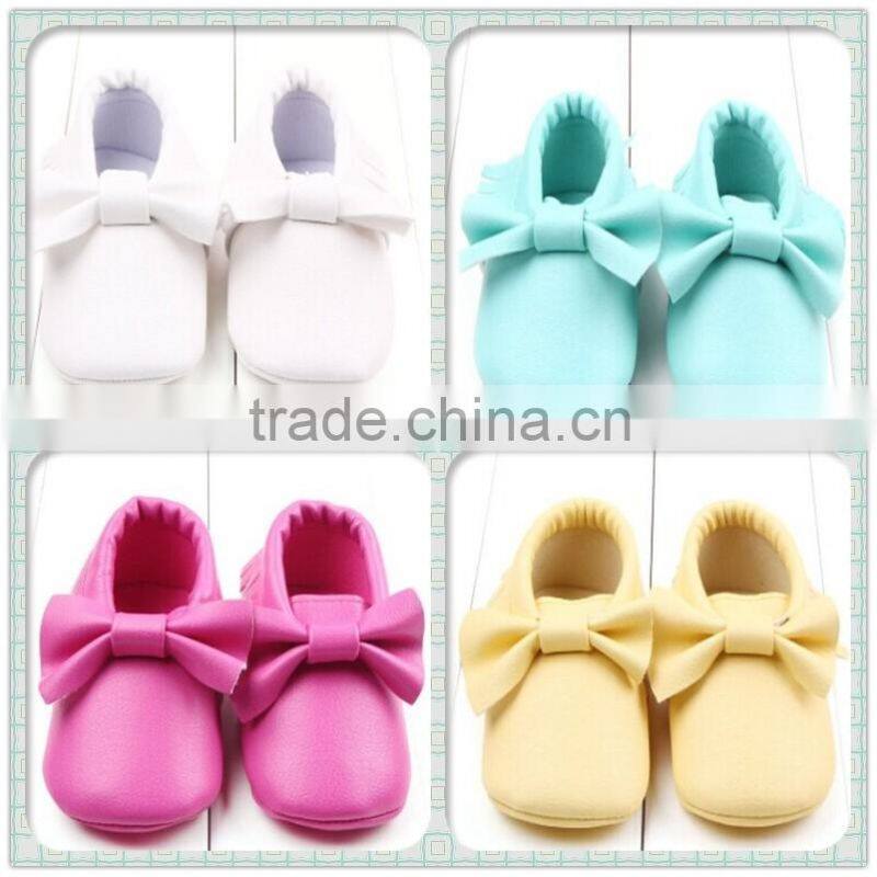 Manufacturer baby shoes,baby girl shoes,leather baby shoes with bow and tassel