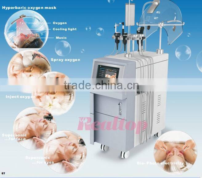 Hyperbaric Oxygen Facial Machine RF Jet Peel System Music Therapy BIO Photon Skin Tighten Machine Multifunction Beauty Equipment