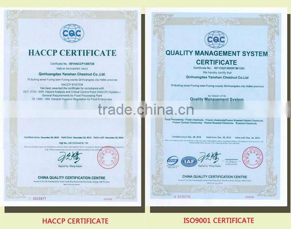 2015 New A-Grade Natural Sweet Frozen Chestnut Kernel with Top Quality