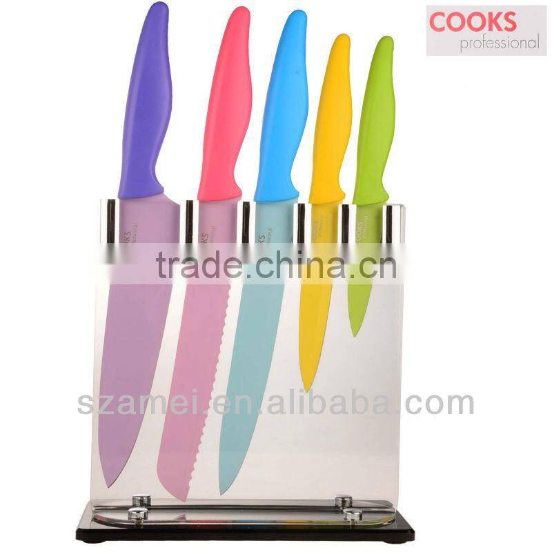 exquisite half round crystal acrylic knife display stand