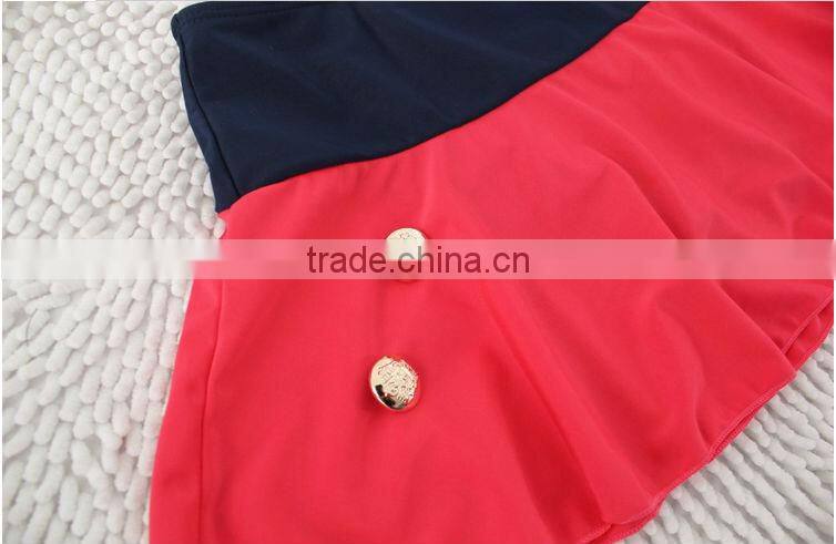 New Fashion Sexy Retro High Waist Stripes Bra Skirt Bikini Swimsuit Swimwear For Women Lady