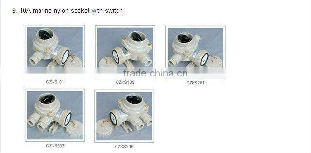 Marine brass socket with switch CZKH201