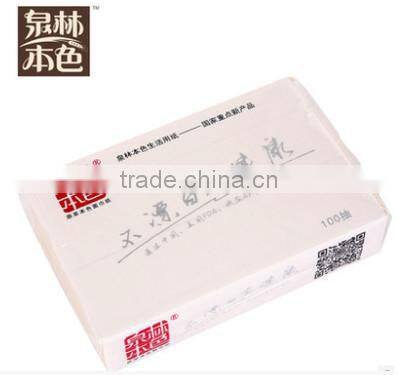 2ply 100% Virgin Wheat Straw Pulp soft pack facial tissue paper