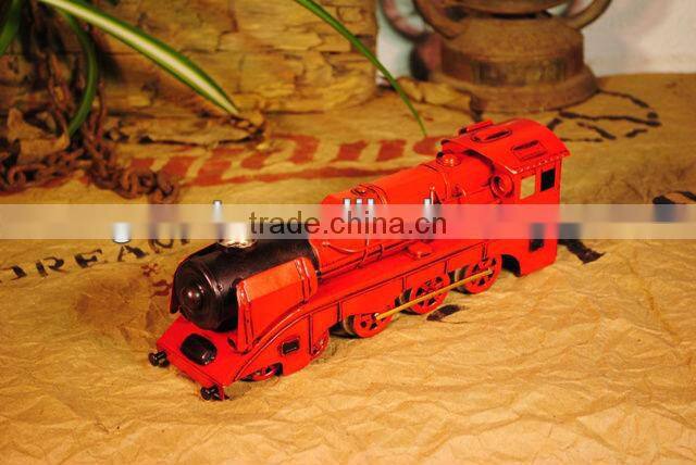 Antique train head metal model crafts with paint