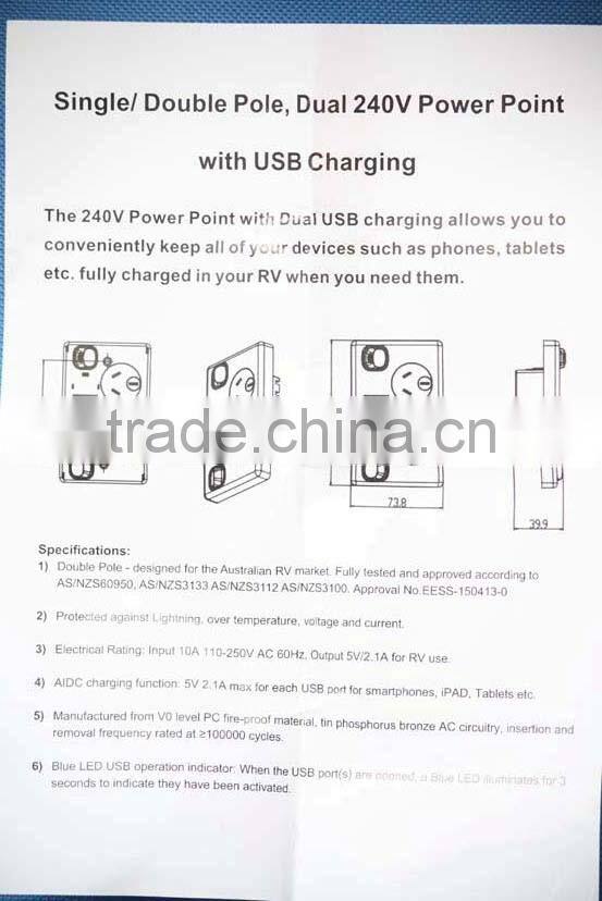 Australian standard socket with USB for sale