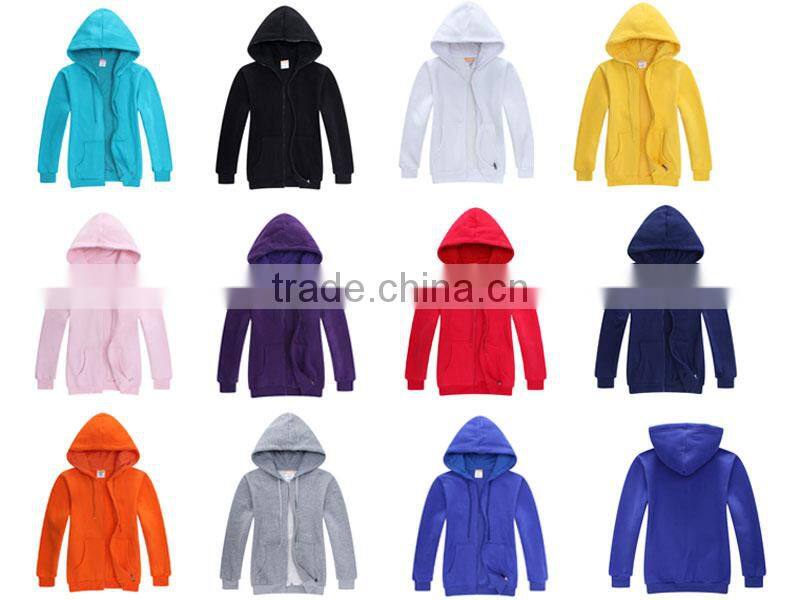 2015 sublimation 100% combed cotton plain black zipper hoodie for sale