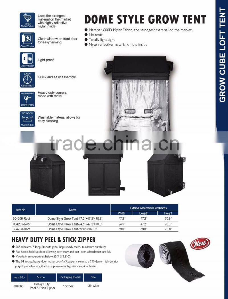 Indoor Hydroponics 99% Highly Reflective Fabric 600D / 1680D Durable Mylar Plant Grow Tent