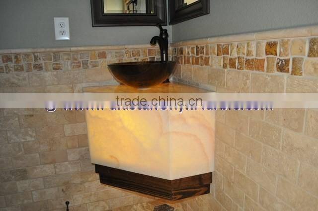 2017 New Design BACKLIT ONYX PEDESTALS SINKS