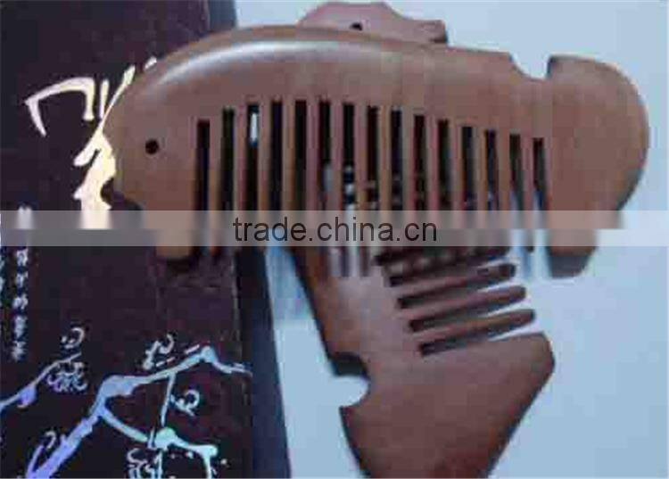 Fine-tooth with Anti-static for Detangling Curly Sea Horse Hair and Beard Comb Pocket Wood Comb