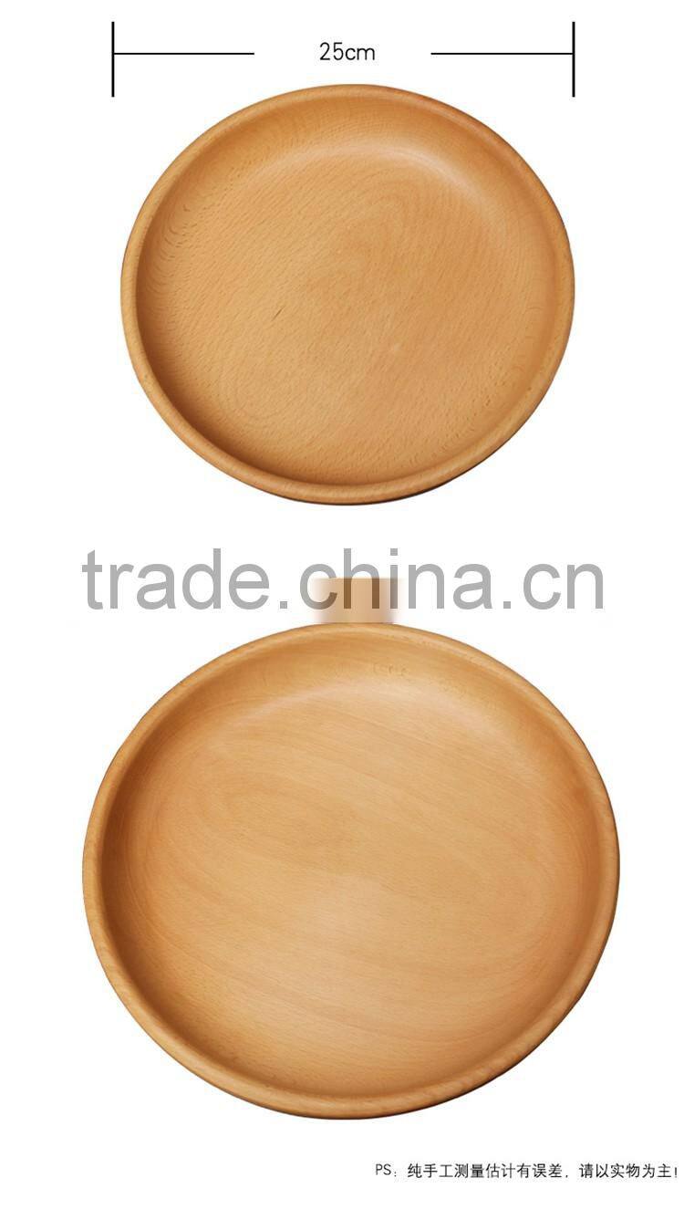 Wooden Tableware Supply, Solid Wood Dried Fruit Plate, Round Wooden Plate