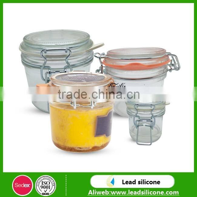Foie Gras Glass Storage Jar With Silicone Seal Ring Gasket Metal Clip