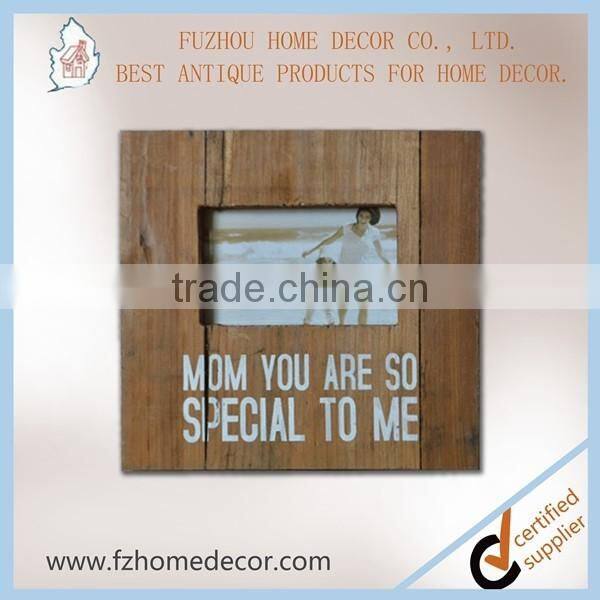 Wooden photo frame with love letter and metal butterfly decor