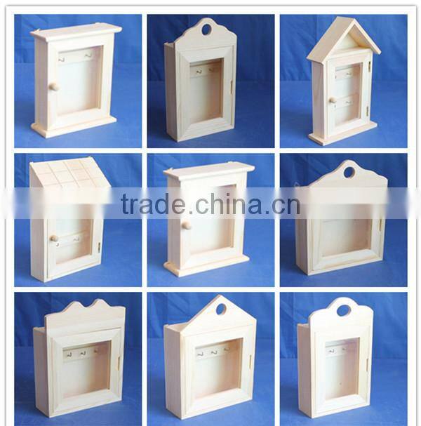 Unfinished home wooden decorative key safe boxes