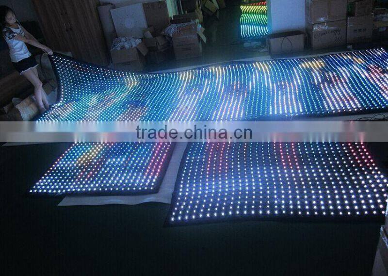 P100mm led mesh curtain see through led display flexible