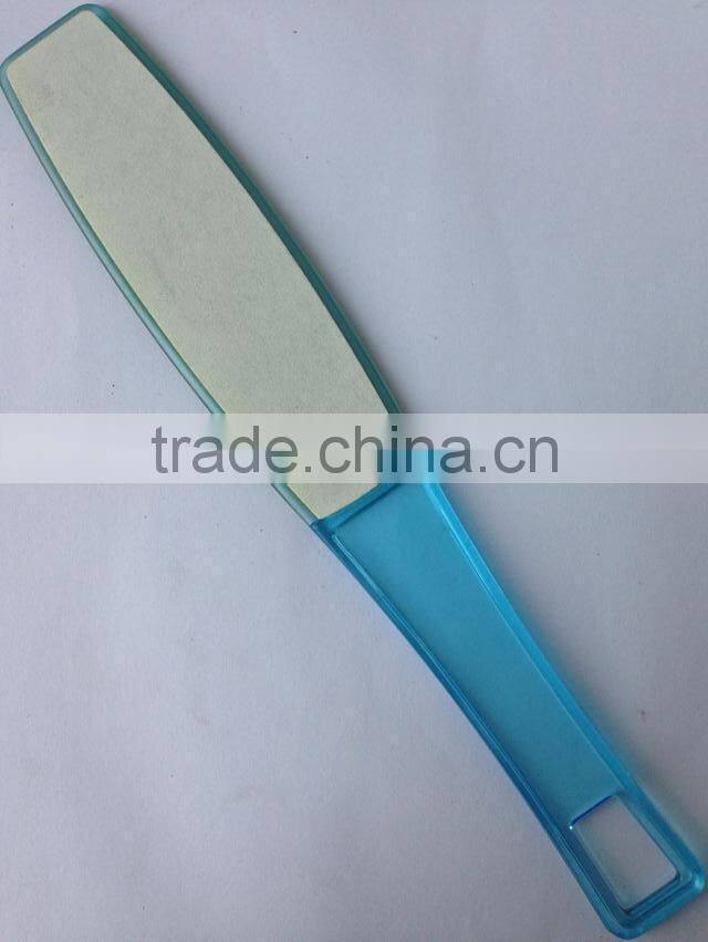 Colourful sandpaper foot file with plastic handle,pedicure foot file,smoother foot file