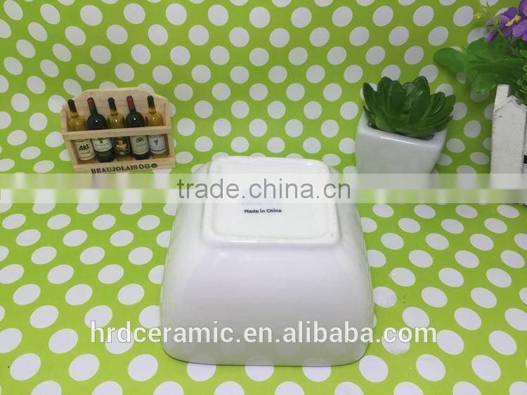 Stocked White Porcelain Square Dish/food dish/rice dish/salad bowl