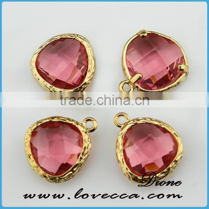 wholesale fashion various colors glass faceted birthstone pendant