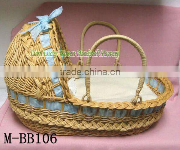 handmade wicker baby sleeping basket & baby bassinet with handles