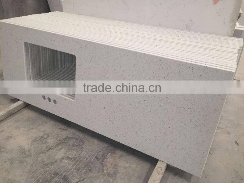 Quartz Stone Bathroom Vanity Top and Sink