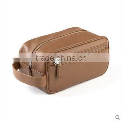 Travel PU cosmetic bag washing bag mens leather toiletry bag for men