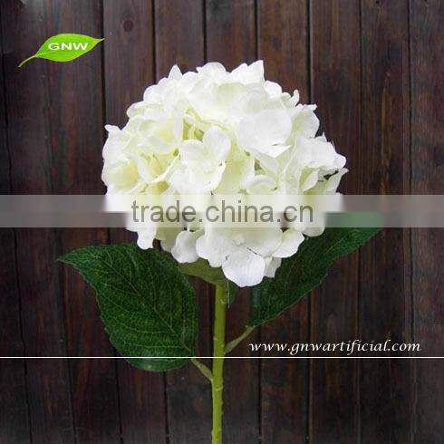 GNW FLH06 Office Christmas Ornaments White Color Fake Flower Plastic Hydrangea Indoor Landscaping