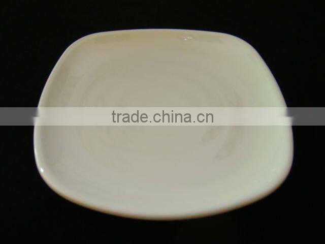 hotel white square melamine deep plate set