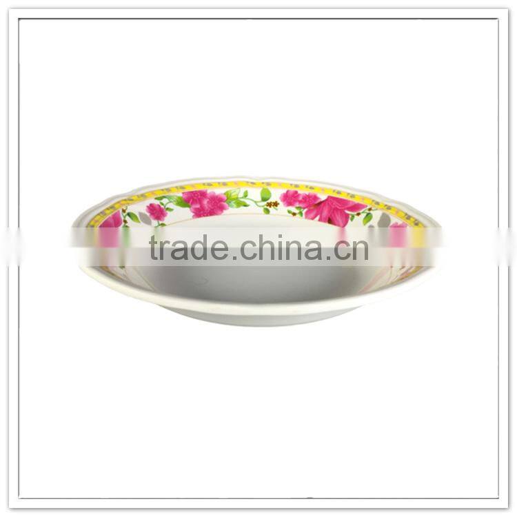 Wholesale 100% melamine traditional china custom printing flower melamine plate for banquet feast