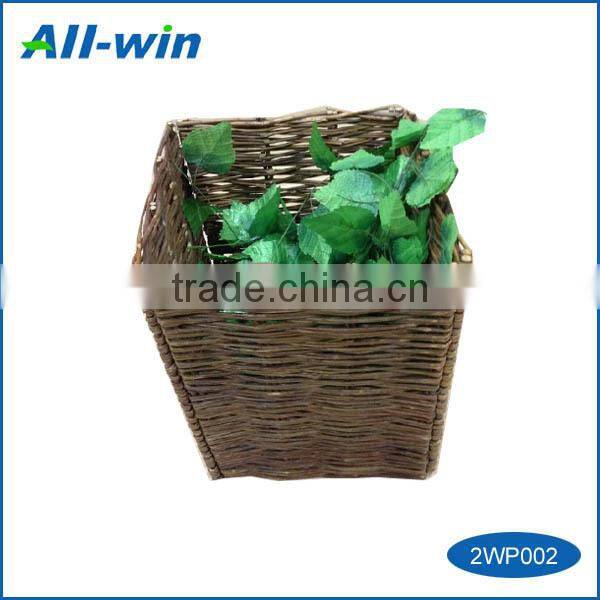Garden tools rattan planter rustic wicker basket with inside lining