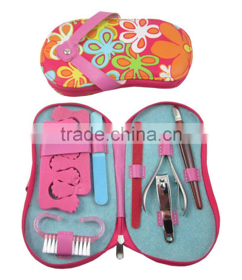 Colorful Pouch 8pcs Girls Manicure And Pedicure Set