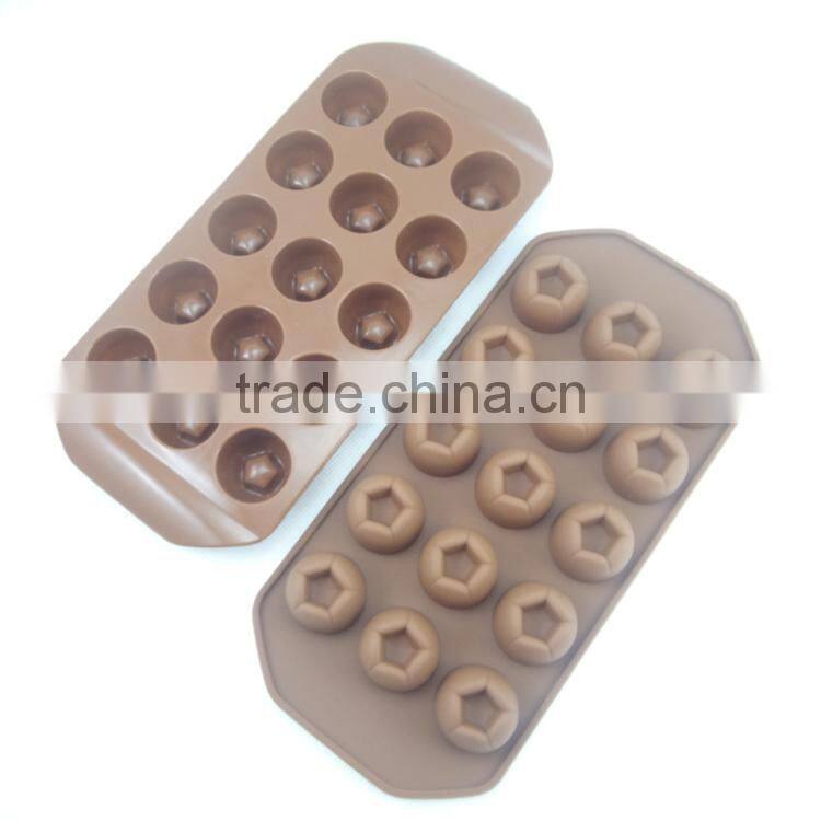 Fancy 15 cup five star shaped chocolate shape silicone ice cube maker
