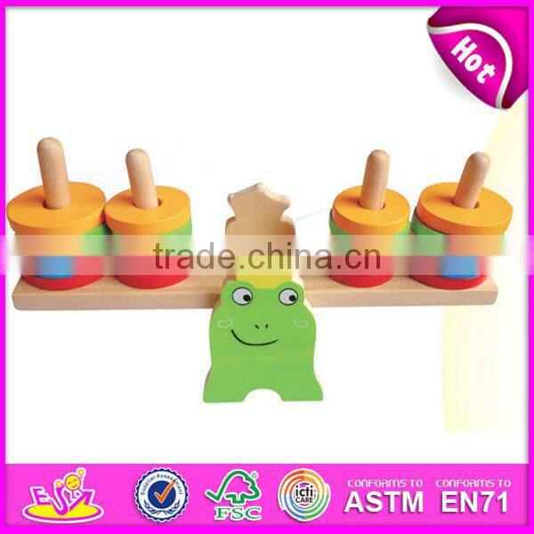 2015 New and popular Wooden balance baby toy,Colorful baby wooden educational toy,Funny play wooden balance game toy W11F001