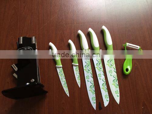 6pcs professional knife ceramic coating cleaver knife set
