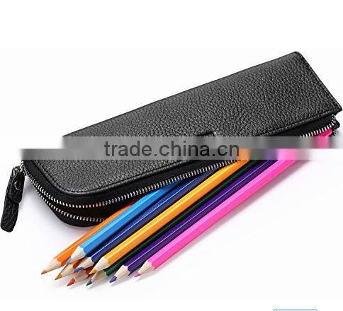Best sell Low price custom logo leather pen pouch pencil case for teenagers