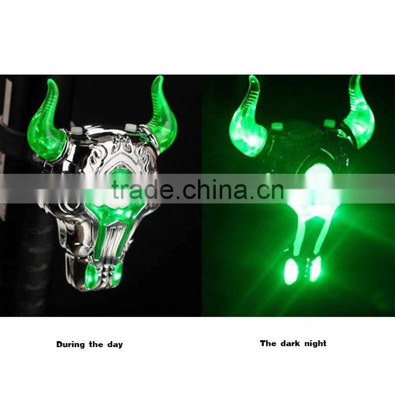 2016 new Bull Head LED Bike Bicycle Lamp USB Rechargeable Tail Rear Light with Laser