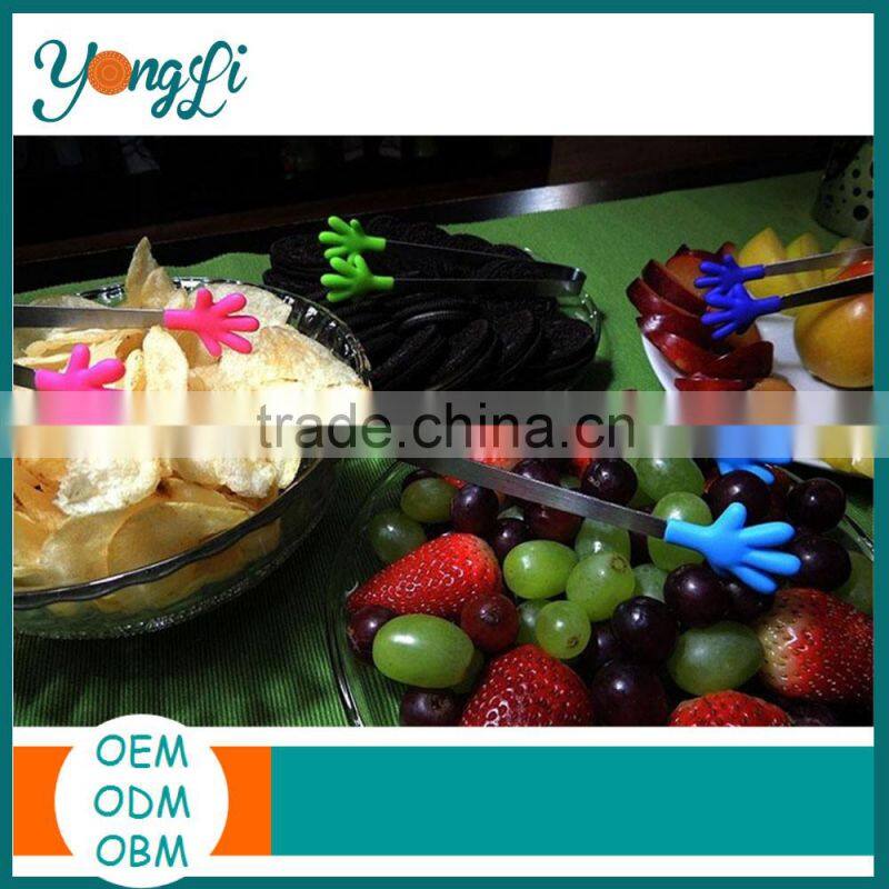 Home 4 Pack Stainless Steel Mini Silicone Cooking Hand Tongs