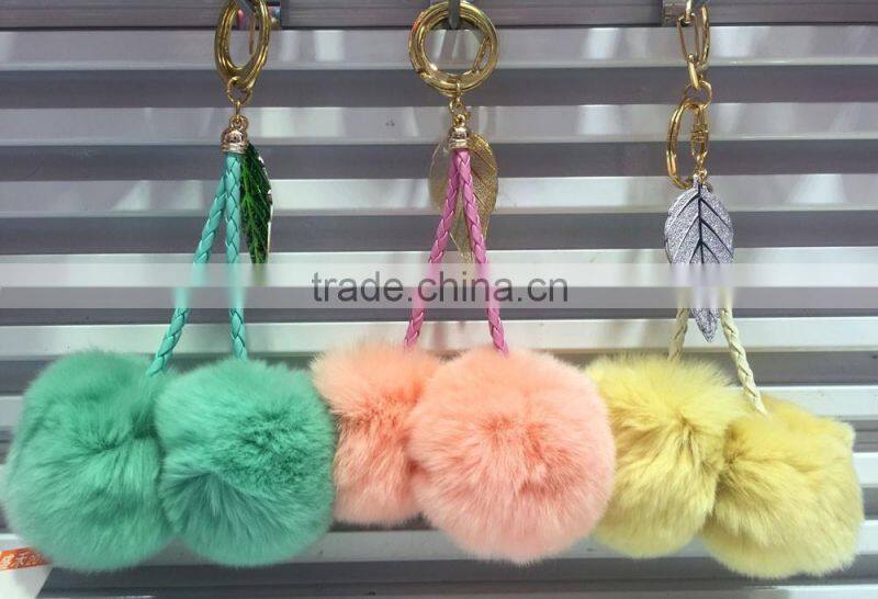 Fashion 6cm Rabbit Fur Key Ring K024-008