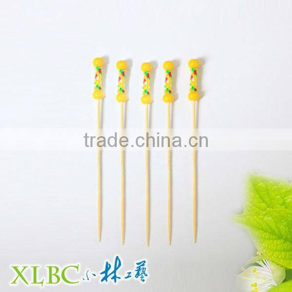 100pcs per box double Yellow ball ass fruit toothpicks