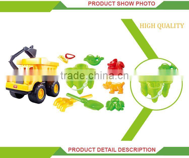 Hot selling summer beach tool set large plastic toy trucks