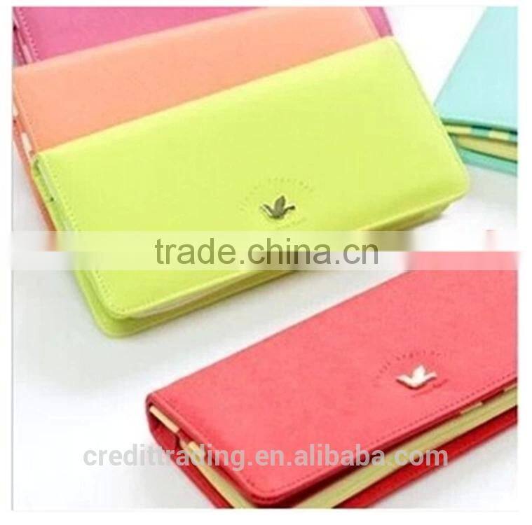 2015 new style fashion cheap leather ladies moon wallets