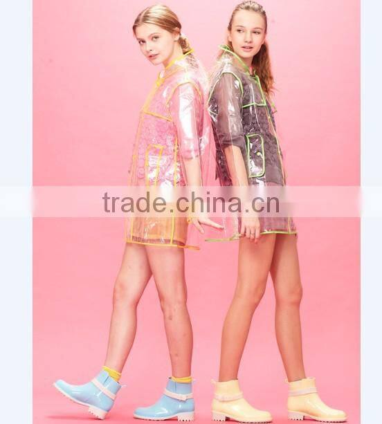 waterproof transparent plastic raincoat