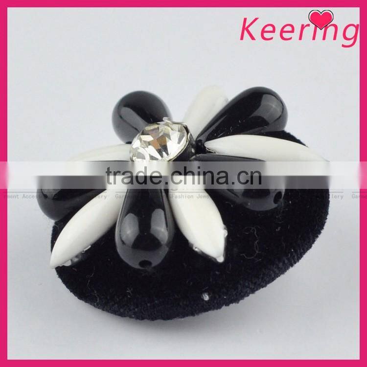 Keering-made new arrival black handmade sew on fancy decorative buttons for fur coat WBKA-301