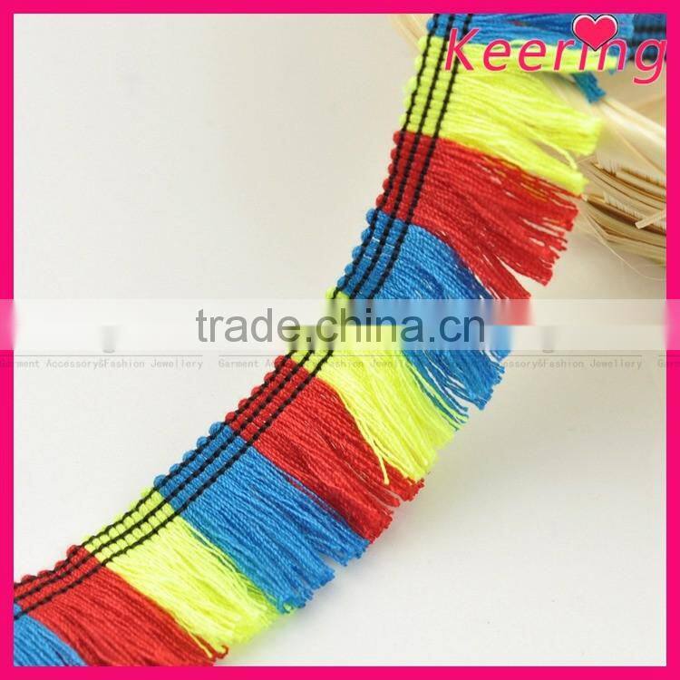 Fashion colorful tassel fringe trimming for curtains home textile WTPB-066