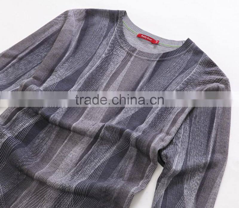 mens printing fine wool crew neck Autumn knit sweater
