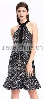 Domin fashion sleeveless beading and sequin lady dress