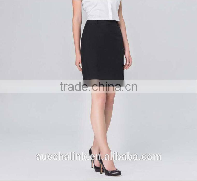 summer ladies custom high quality black office formal wear skirts