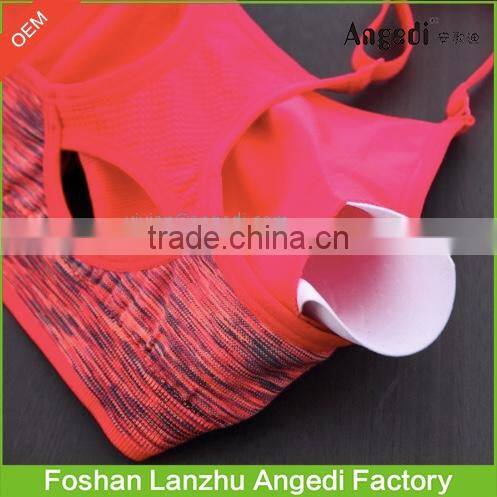 2016 Hot Sexy Woman Sport Top Fitness Running Gym Jogging Racerback Bra with Padded Underwear & Tennis Vest Crop Top