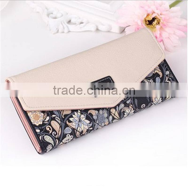 Korean popular style flower soft Envelope wallet purse for women and girls